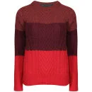 Marc by Marc Jacobs Women's Connolly Stripe Sweater Crew Neck - Corvette Red
