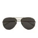 Linda Farrow Grey Lens Aviator Sunglasses - White/Gold Image 1