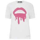 Markus Lupfer Women's Drip Lara Lip T-Shirt - White/Pink Image 1