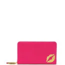 Lulu Guinness Grainy Leather Continental Wallet - Shocking Pink