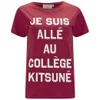 Maison Kitsuné Womens College Print T-Shirt - Red - Image 1