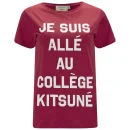 Maison Kitsuné Womens College Print T-Shirt - Red Image 1