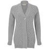 John Smedley Women's Moloko Cashmere Blend Cable Knit Cardigan - Silver - Image 1