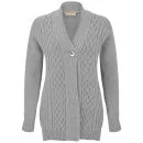 John Smedley Women's Moloko Cashmere Blend Cable Knit Cardigan - Silver Image 1