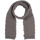 Johnstons of Elgin Cable Knit Cashmere Scarf - Driftwood
