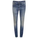 Denham Women's Mid Rise Point OBS Skinny Boyfriend Jeans - Ocean Blue Image 1