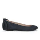 Carven Women's Bow Back Suede Ballet Flats - Navy