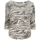 Maison Scotch Women's Zebra Print Long Sleeve T-Shirt - Vintage White