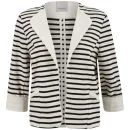 Great Plains Women's Breton Stripe Open Front Jacket - Double Cream/Black