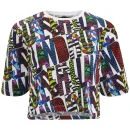 House of Holland Women's Cropped Print T-Shirt - House of Holland Logo - Multi Image 1
