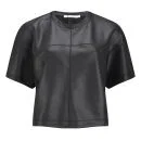 T by Alexander Wang Women's Shiny Boxy T-Shirt - Black Image 1