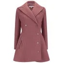 Carven Women's Caban Woollen Buttoned Coat - Old Pink Image 1