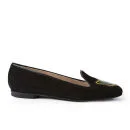Markus Lupfer Women's Suede Patent Patch Slippers - Black