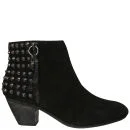 Ash Women's Nevada Studded Heeled Suede Ankle Boots - Black