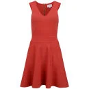 MILLY Women's Angled Rip Stretch Flare Dress - Tomato Image 1
