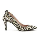 Carven Women's Leopard Print Bow Back Heeled Shoes - Leopard