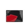 Lulu Guinness Abstract Lips Leather Card Holder - Black - Image 1