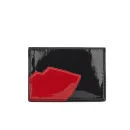 Lulu Guinness Abstract Lips Leather Card Holder - Black