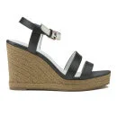 Paul Smith Shoes Women's Braye Leather Wedged Sandals - Black Servo Lux/White