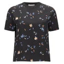 Opening Ceremony Women's Scattered Petals Shirting Short Sleeve Top - Black Multi Image 1