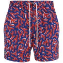 Lacoste Live Men's Coral Print Swim Shorts - Blue/Red