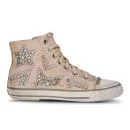 Ash Women's Vibration Star Studded Leather Trainers - Taupe