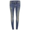 Denham Women's Mid Rise Skinny Ripped Boyfriend Jeans - Indigo - Image 1