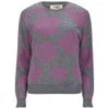 YMC Women's Floral Mohair Knit Jumper - Grey/Pink - Image 1