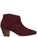 H Shoes by Hudson Women's Mirar Snake Heeled Ankle Boots - Bordo