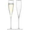 LSA Savoy Champagne Flute Platinum Rim 200ml (Set of 2) - Image 1