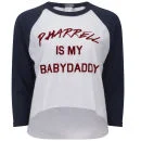 Dimepiece Women's Pharrell Cropped Baseball T-Shirt - White/Navy/Maroon