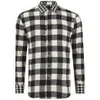 D.GNAK Men's Attachable Cotton Zip Shirt - Black/White Check - Image 1