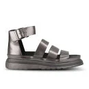 Dr. Martens Women's Clarissa Chunky Strap Patent Leather Sandals - Pewter