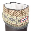 Hunter Women's Fairisle Pattern Cuff Welly Socks - Multi Grey/Chocolate