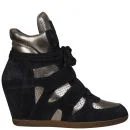 Ash Women's Bea Suede Wedged Hi-Top Trainers - Midnight/Piombo