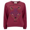 Maison Kitsuné Womens 3D Fox Embroidery Sweatshirt - Burgundy - Image 1