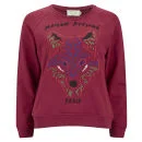 Maison Kitsuné Womens 3D Fox Embroidery Sweatshirt - Burgundy