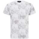 Ashley Marc Hovelle Men's Leaf Print T-Shirt - White