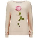 Wildfox Women's Rose Print Baggy Beach Jumper - Pink Champagne Image 1