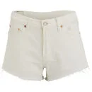 Levi's Women's 501 Vintage White Mid Rise Shorts - Neutral
