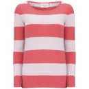 Delicate Love Women's Corali Stripe Cashmere Jumper - Red/Pink Image 1