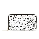 Lulu Guinness Cut Out Spot Leather Continental Zip Around Purse - Black/White