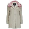 Unreal Fur Women's Candy Blossom Faux Fur Contrast Collar Coat - Cream/Pink - Image 1