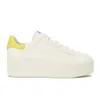 Ash Women's Cult Leather Flatform Trainers - White/Yellow - Image 1