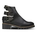 Miista Women's Cecilia Heeled Leather Buckle Boots - Black