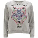 Maison Kitsuné Womens 3D Fox Embroidery Sweatshirt - Grey Melange