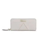 Marc by Marc Jacobs Pleat Front Slim Zip Around Leather Purse - Pale Taupe