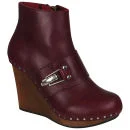 See By Chloé Women's Wedged Leather Ankle Boots - Purple