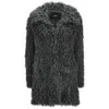 Unreal Fur Women's De-fur Fluffy Jersey Lined Faux Fur Coat - Charcoal - Image 1