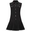 McQ Alexander McQueen Women's Denim Ruffle Dress - Black - Image 1
